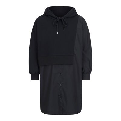 Black shirt side hoodie jumper details & print tape