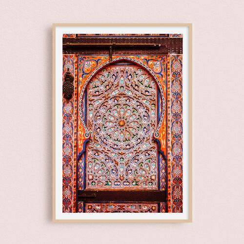 Affiche / Photographie - Porte colorée | Moulay Idriss Maroc 30x40cm