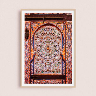 Poster / Foto - Bunte Tür | Moulay Idriss Marokko 30x40cm