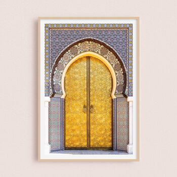 Affiche / Photographie - Porte dorée du Palais | Fès Maroc 30x40cm 1