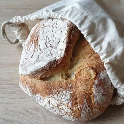 Customizable bread bag in organic cotton