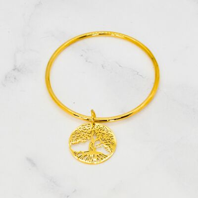 Golden tree of life bangle