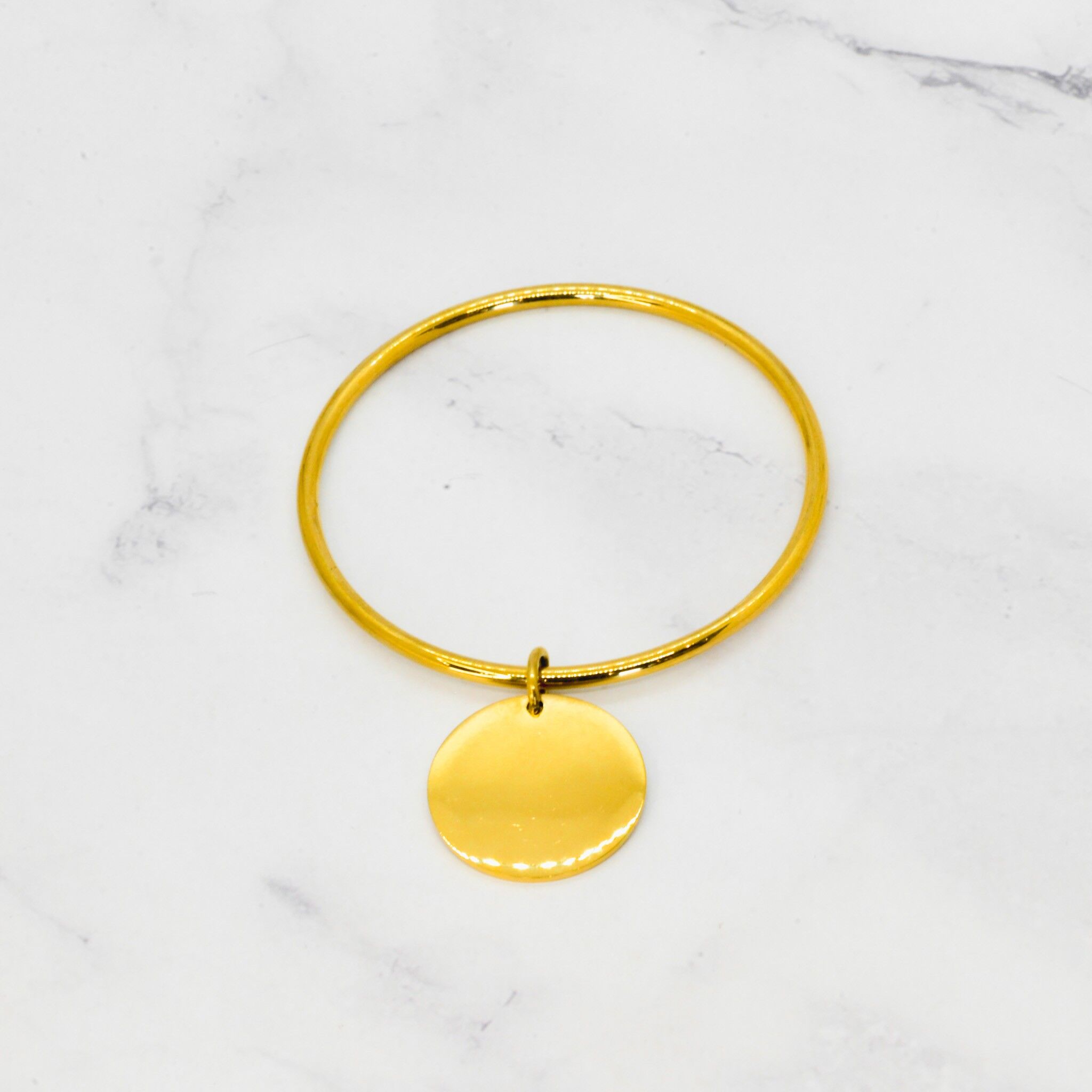 Bracciale rigido con nappa in acciaio dorato 27mm