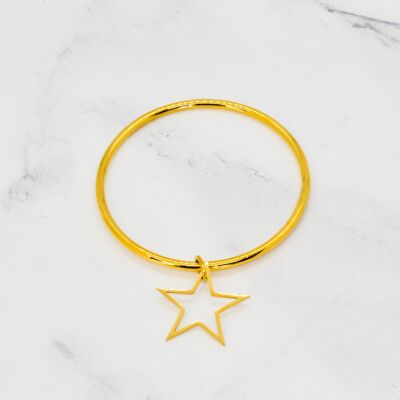 Brazalete borla estrella acero dorado