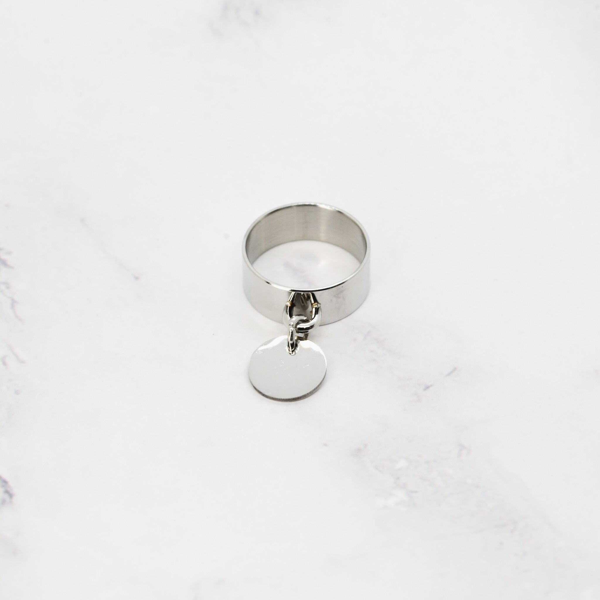 Anello in acciaio da 8 mm + nappa in acciaio da 12 mm