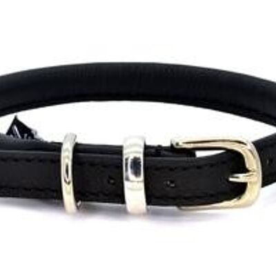 D&H Rolled Leather Collar Dog in Traditional Colours