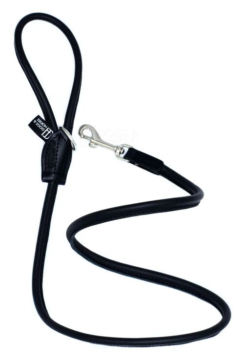 D&H Rolled Leather Lead Dog in Traditional Colours