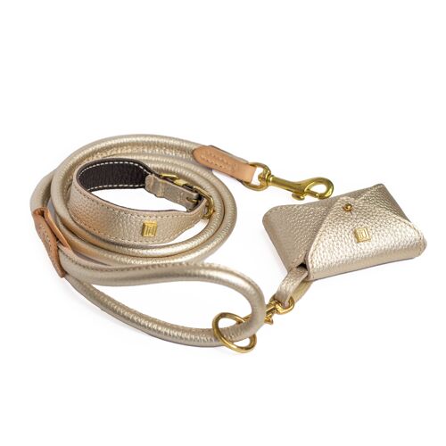 Platinum Jubilee Limited Edition D&H Soft Wide Leather Collar and Rolled Lead Set plus PooSh BUNDLE