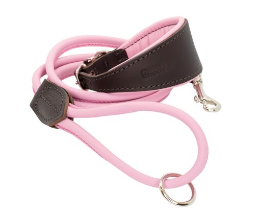 D&H Padded Leather Hound Collar with Matching Rolled Lead