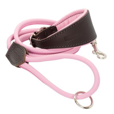 D&H Padded Leather Hound Collar with Matching Rolled Lead