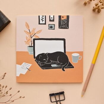 Carte postale | chat et ordinateur portable 1