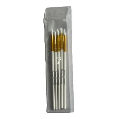 Set de 5 cepillos de silicona dorado/blanco
