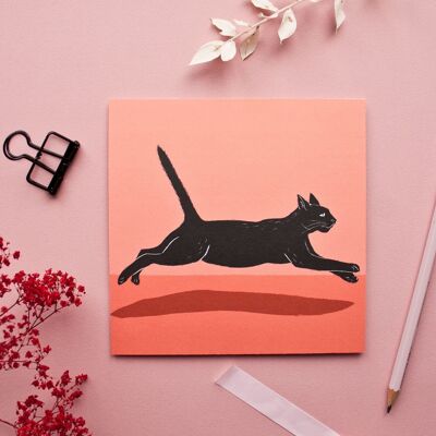 Postkarte | Springende Katze