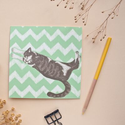 Postkarte | Katze auf Teppich