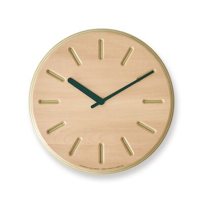 Japan Paper Wood Clock Line / grün