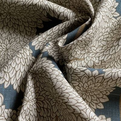 Stockend Woods Fabric - Navy and Ochre - Pure Linen