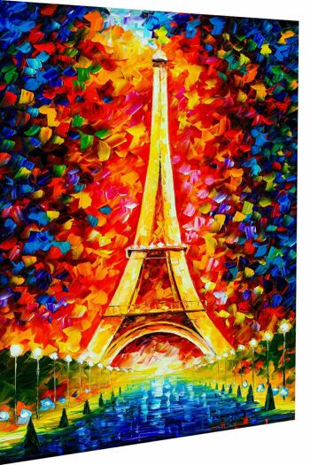 Tableaux sur toile Art Tour Eiffel Paris tableaux muraux - format portrait - 90 x 60 cm 1