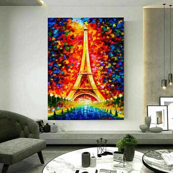 Tableaux sur toile Art Tour Eiffel Paris tableaux muraux - format portrait - 90 x 60 cm 5