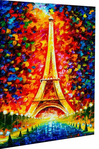 Tableaux sur toile Art Tour Eiffel Paris tableaux muraux - format portrait - 100 x 75 cm 1