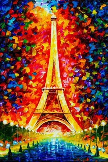 Tableaux sur toile Art Tour Eiffel Paris tableaux muraux - format portrait - 100 x 75 cm 2