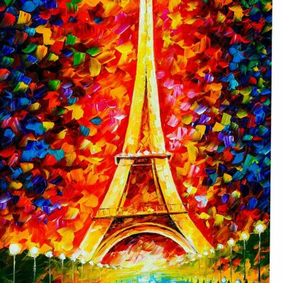 Kunst Eifelturm Paris Leinwand Bilder Wandbilder  - Hochformat - 120 x 90 cm