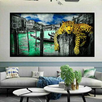 Tableaux sur toile tigre paysage animaux photos murales format paysage XXL - 180 x 90 cm 5