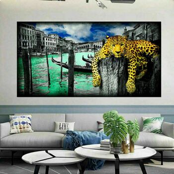 Tableaux sur toile tigre paysage animaux photos murales format paysage XXL - 180 x 100 cm 5