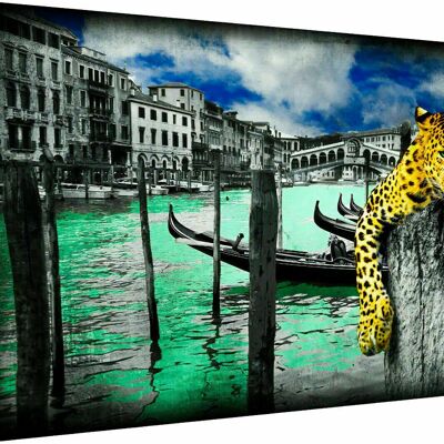 Leinwand Tiger Landschaft Tiere Bilder Wandbilder  XXL- Querformat - 80 x 60 cm