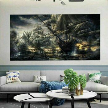 Toile toile capitaine bateau pirate photos murales XXL - format paysage - 120 x 80 cm 3