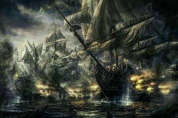 Toile de capitaine de bateau pirate photos murales XXL - format paysage - 80 x 60 cm 1