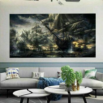 Toile de capitaine de bateau pirate photos murales XXL - format paysage - 160 x 120 cm 3