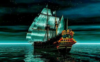 Toile photos murales Capitaine bateau pirate format paysage XXL - 40 x 30 cm 2