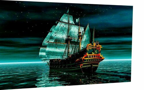 Leinwand Piraten Schiff Kapitän Bilder Wandbilder  XXL- Querformat - 90 x 60 cm