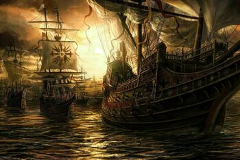 Toile photos murales Capitaine bateau pirate format paysage XXL - 75 x 50 cm 2