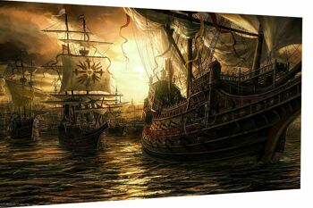 Toile photos murales Capitaine bateau pirate format paysage XXL - 80 x 60 cm 1
