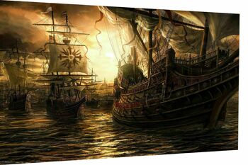 Toile photos murales Capitaine bateau pirate format paysage XXL - 160 x 120 cm 1