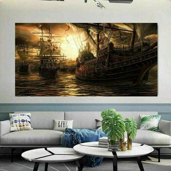 Toile photos murales Capitaine bateau pirate format paysage XXL - 160 x 120 cm 5