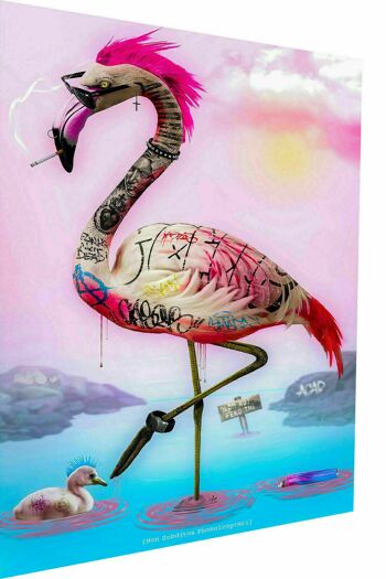 Toile Abstraite Flamingo Animal Pictures Wall Pictures XXL - format portrait - 40 x 30 cm 1