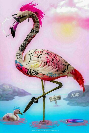 Toile Abstraite Flamingo Animal Pictures Wall Pictures XXL - format portrait - 40 x 30 cm 2