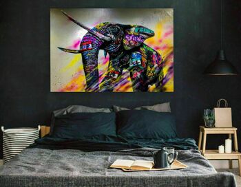 Toile abstraite éléphant animaux photos murales XXL format paysage 90 x 60 cm 4