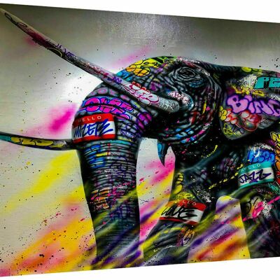 Leinwand Abstrakt Elefant Tiere Bilder Wandbilder  XXL- Querformat - 180 x 100 cm