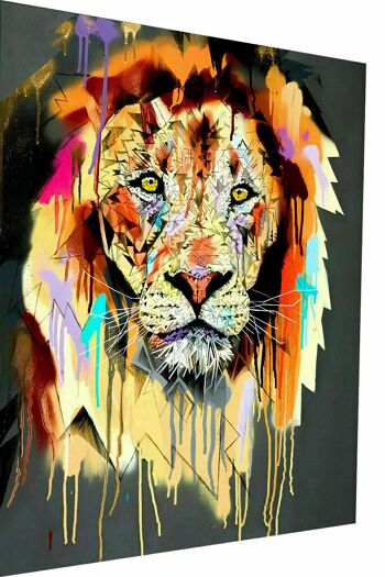 Toile Abstraite Lion Lion Animaux Photos Wall Art - Format Portrait - 40 x 30 cm 1