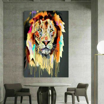 Toile Abstraite Lion Lion Animaux Photos Wall Art - Format Portrait - 40 x 30 cm 4