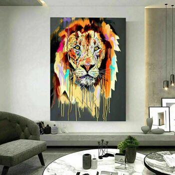 Toile Abstraite Lion Lion Animaux Photos Wall Art - Format Portrait - 40 x 30 cm 5