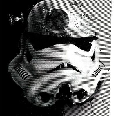 Quadro su tela con faccia astratta di Star Wars - Formato verticale - 100 x 75 cm