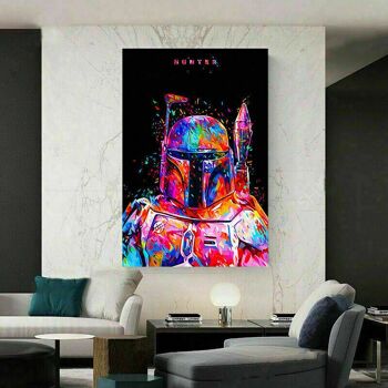 Hunter Star Wars Toile Abstraite Art Mural - Format Portrait - 120 x 90 cm 3