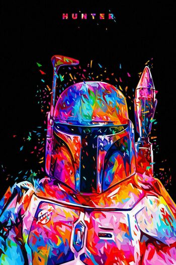 Hunter Star Wars Toile Abstraite Art Mural - Format Portrait - 150 x 100 cm 2