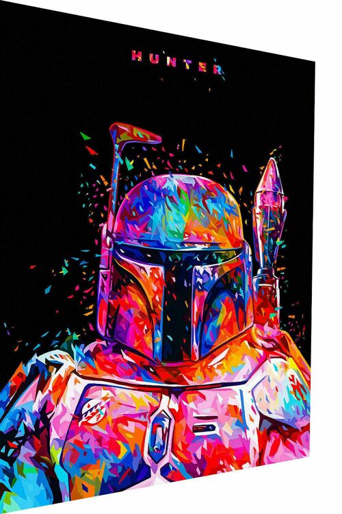 Hunter Star Wars Abstrakt Leinwand Bilder Wandbilder  - Hochformat - 80 x 60 cm