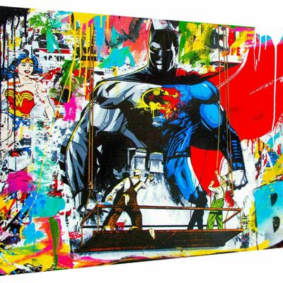 Pop Art Batman Hero Hero Lienzo Cuadros Arte de Pared - Formato Apaisado - 40 x 30 cm