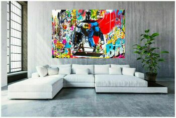 Pop Art Batman Hero Hero Tableaux sur Toile - Format Paysage - 90 x 60 cm 4